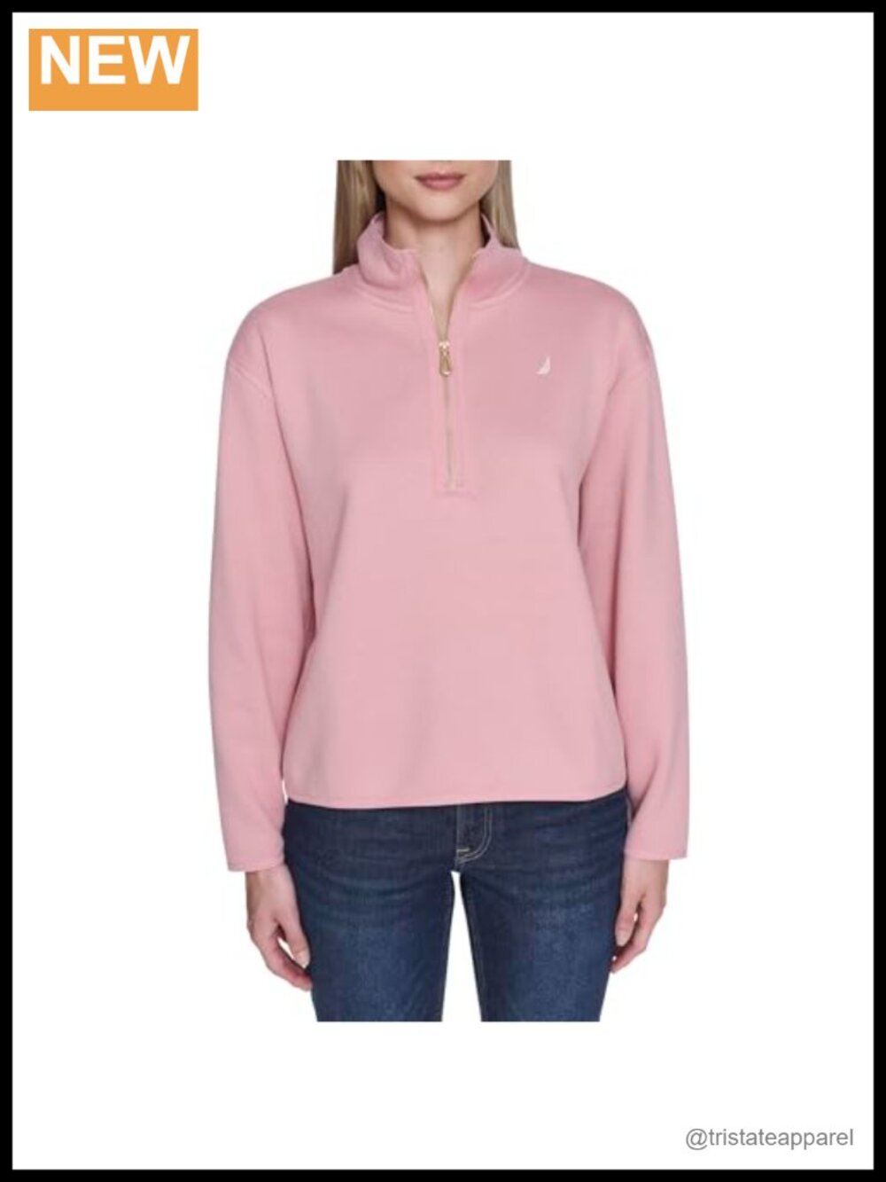 Women's Fleece Mockneck Zip Up Jacket Polyester Quarter Zip